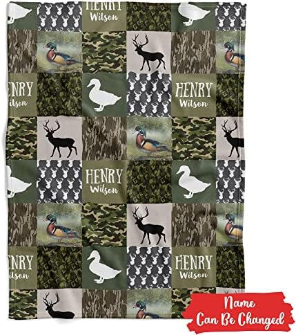 Personalized Camouflage Baby Blanket with Name