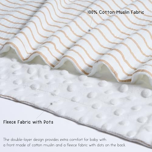 Meracorallo 30 x 40 Neutral Stripe Baby Blanket