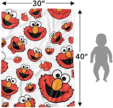 LOGOVISION Sesame Street Baby Blanket 30X40 Elmo Face Pattern 1