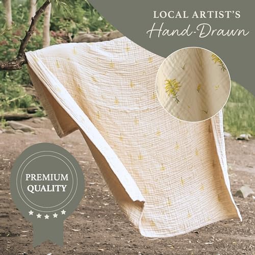 House of Elia 100 Organic Cotton Muslin Blanket - Goldenrod