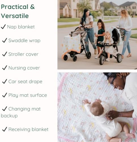 Snuggle Buds 100 Cotton Muslin Baby Blanket Gender-Neutral