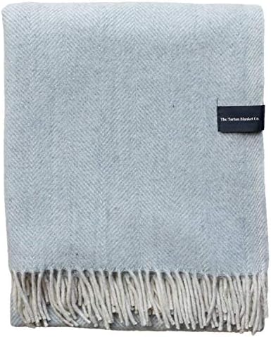 The Tartan Blanket Co Recycled Wool Herringbone Blanket 59 x 75
