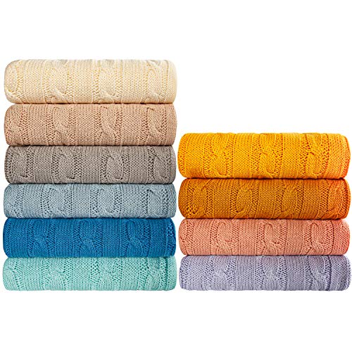 NTBAY 100 Pure Cotton Cable Knit Baby Blanket 30x40 Inches