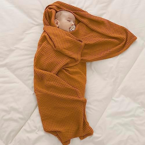 Kloovete 36 x 40 inch Cooling Waffle Weave Receiving Blanket