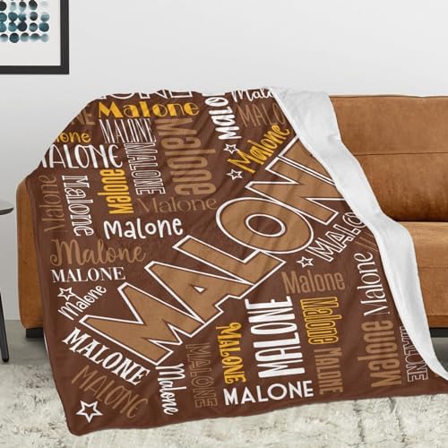 OAHEDIAM Personalized Baby Blanket Brown 30x40 Inches