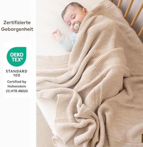 Little Dedi Soft Baby Knitted Blanket - 30x40 Neutral Stone