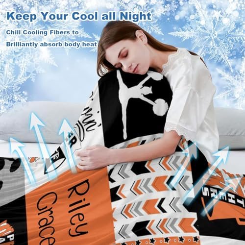 Deven Orange I Love Cheer Cooling Blanket for Toddler