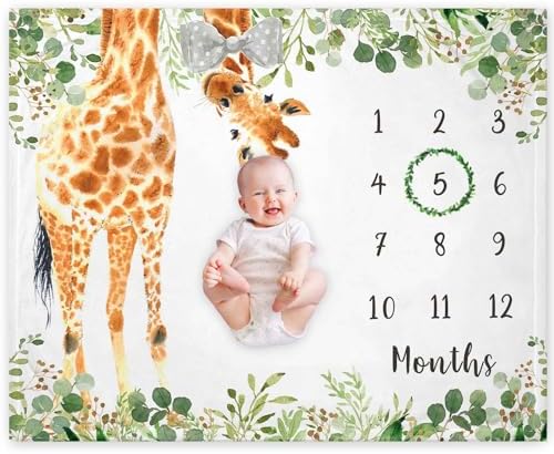 Yuzioey Giraffe Growth Tracking Blanket
