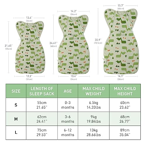 Knirose Swaddle Blanket Sleep Sack 2 Packs with Arms Up Design