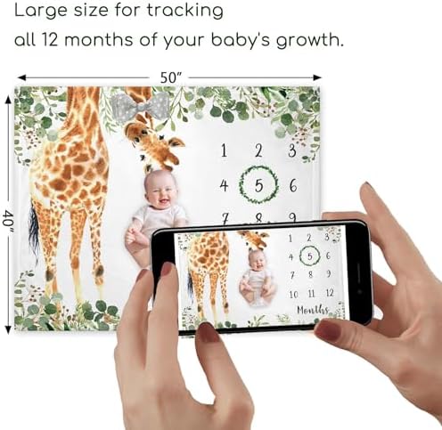 Yuzioey Giraffe Growth Tracking Blanket