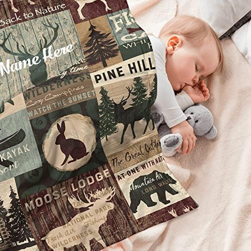 Personalized Woodland Baby Blanket with Name