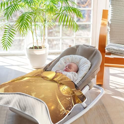 Burbuja Mardi Gras Gold Mask Baby Blanket 30x40