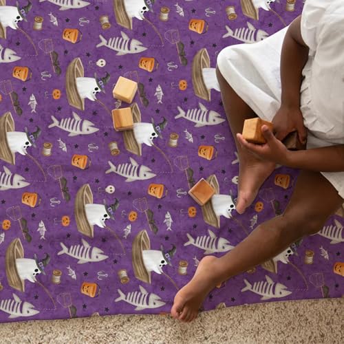 Halloween Fishing Flannel Baby Blanket 60x80