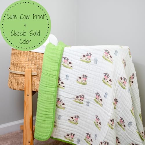 LollyBanks Cows Print Muslin Blanket 47x47