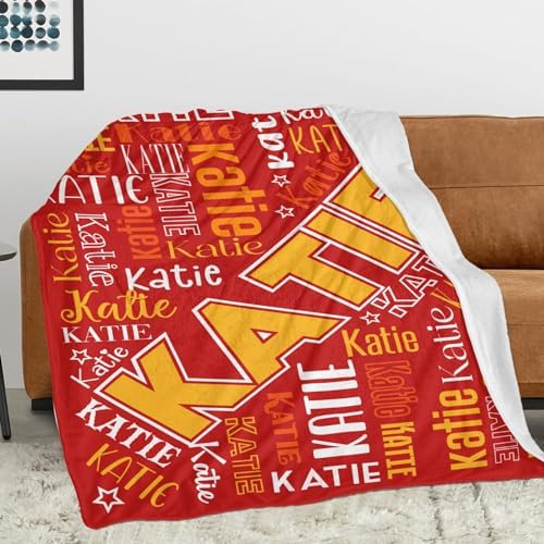 OAHEDIAM Personalized Baby Blanket with Name Red 30x40 Inches