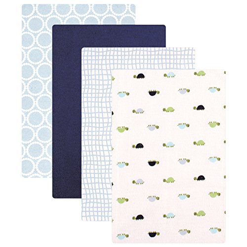 Luvable Friends Turtle Flannel Blankets 4-Pack