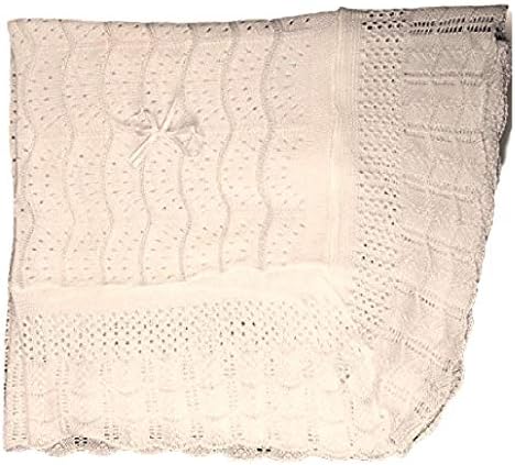 SUMA Ivory Baby Blanket - Christening Shawl 40x50 Inches