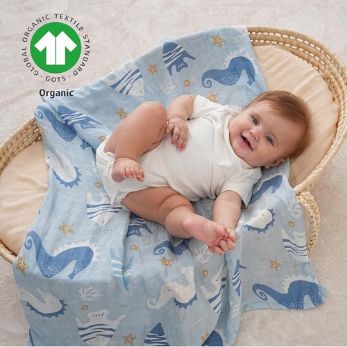 Yoofoss Muslin Swaddle Blankets 4-Pack Neutral Wrap