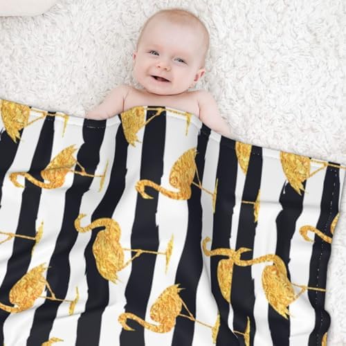 Salelf Gold Flamingo Baby Blanket 30x40 Inch
