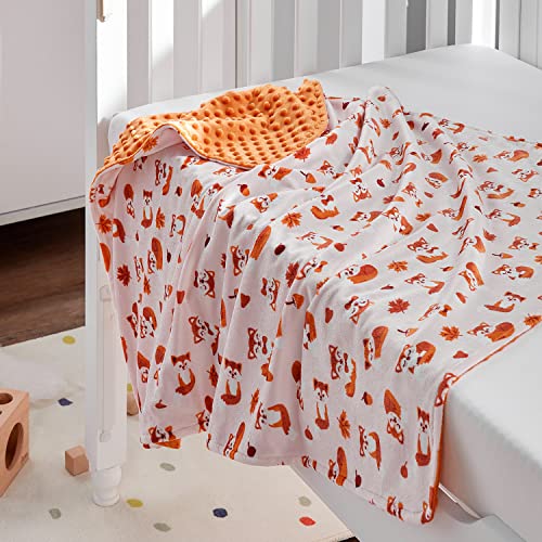 DaysU Silky Micro Plush Baby Blanket with Fox Print 1