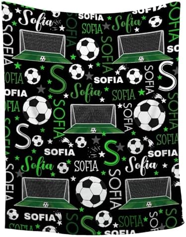 Custom Soccer Name Blanket - Personalized Baby Blanket for Nursery