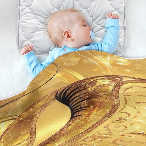 Burbuja Mardi Gras Gold Mask Baby Blanket 30x40
