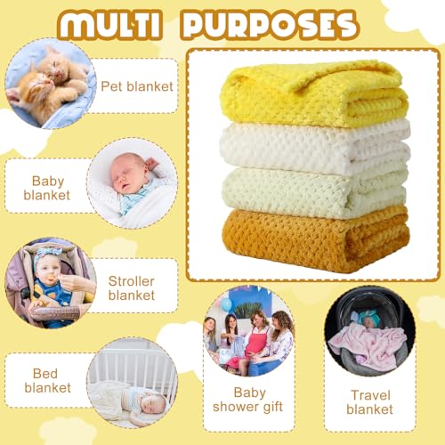 Frienda 4 Pcs Fluffy Baby Blanket for Boys Girls 1