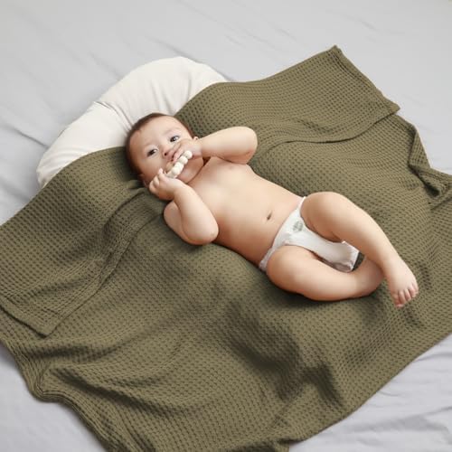 Kloovete 36x40 Inch Cooling Waffle Blanket for Newborn