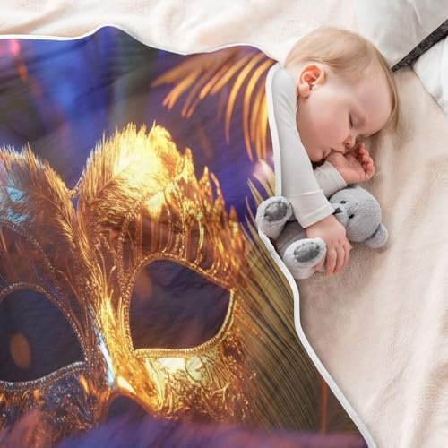 Burbuja Mardi Gras Baby Blanket 30x40 for Boys Girls