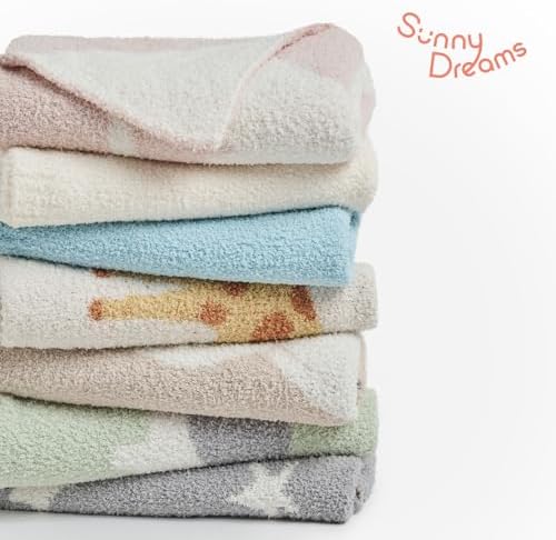 EVERGRACE Soft Plush Baby Blanket with Bear Pattern