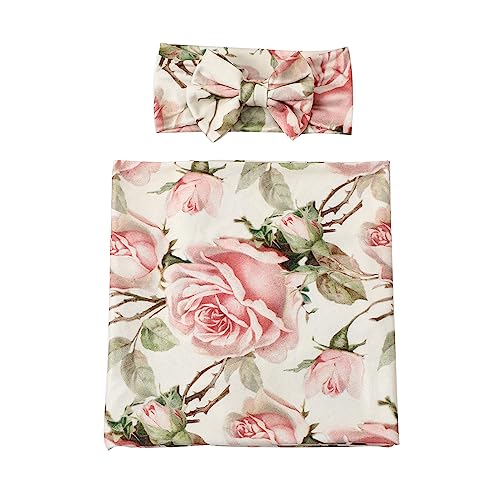 Galabloomer Vintage Flower Baby Swaddle Blanket Set