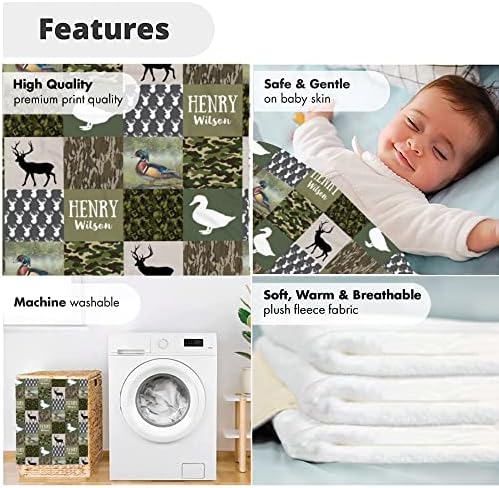 Personalized Camouflage Baby Blanket with Name
