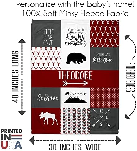 Personalized Woodland Baby Blanket for Boys