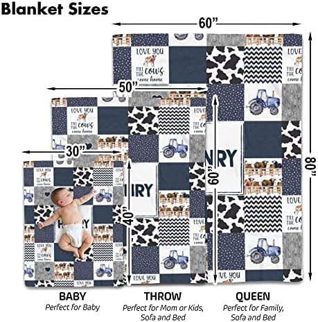 Personalized Cow Print Baby Blanket with Name