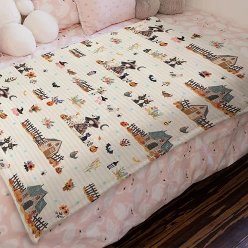 Hwmmbh Fall Farm Witch Cats Baby Blanket 1