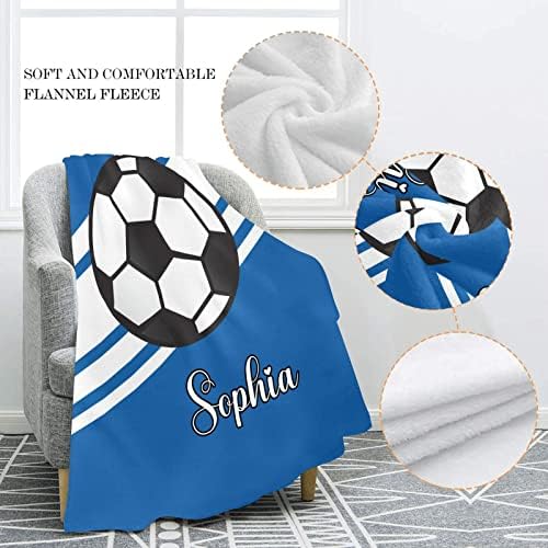 Custom Soccer Ball Blanket with Name for Newborn