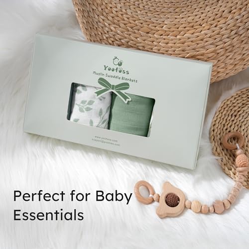 Yoofoss Organic Muslin Swaddle Blanket 47x47 Inches Soft Breathable for Babies