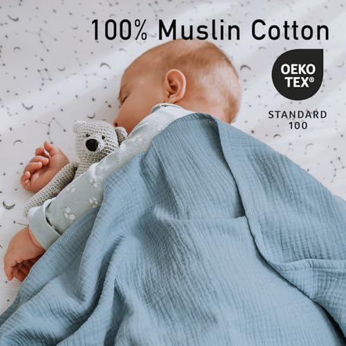 GLLQUEN BABY Muslin Swaddle Blankets 3-Pack