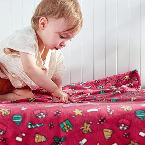 DaysU Plush Flannel Baby Blanket - 30x40 Christmas Design