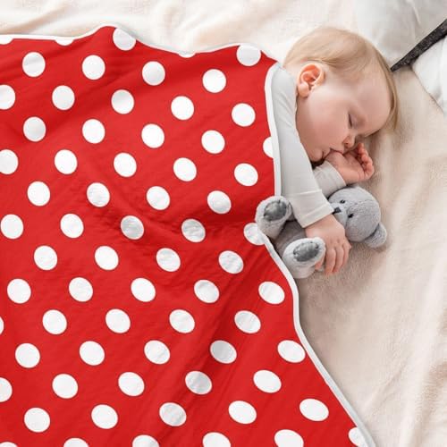 Emelivor Polka Dot Baby Blanket for Girls Boys