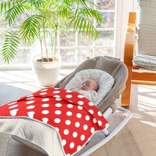 Emelivor Polka Dot Baby Blanket for Girls Boys