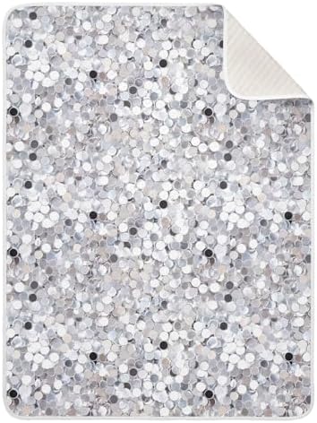 Wassud White Sequins Baby Blanket 30x40 in