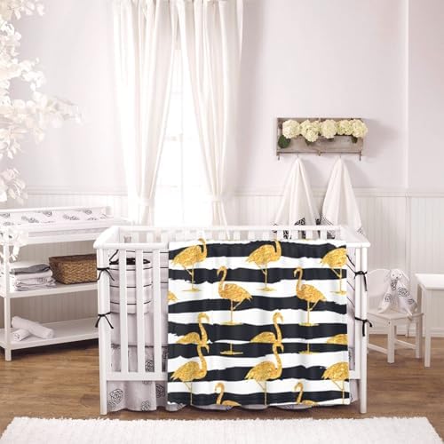 Salelf Gold Flamingo Baby Blanket 30x40 Inch