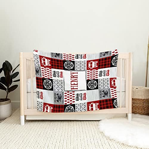 VibeCustom Personalized Firefighter Baby Blanket
