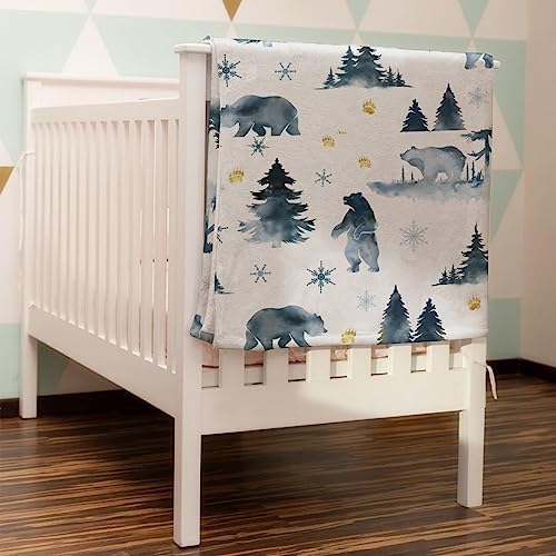 Soft Flannel Bear Baby Blanket for Infant Toddler