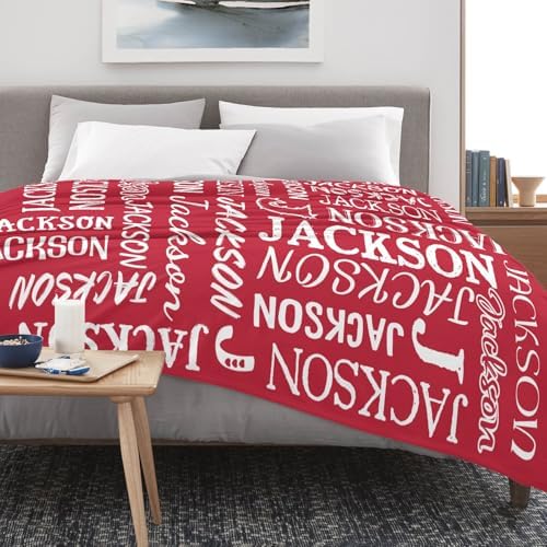 Deven Name Text Red Personalized Baby Blanket - 30x40 Inches