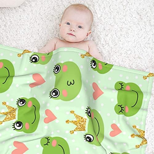 Duduho Cute Frogs Baby Blanket 30x40 Inch Soft Plush