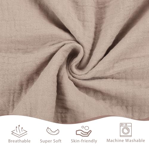 Man Fai Sky Baby Blankets - Breathable Muslin Dotted Wool 30x40 Inch Khaki