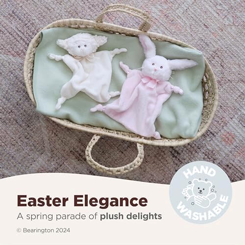 Bearington Baby Wee Lamby Lovey 8x7 Inch Security Blanket for Baby Girls