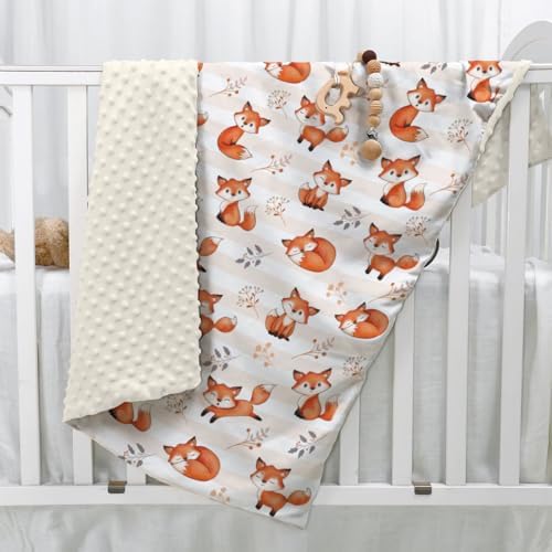 SANDJEST 30x40 Minky Blanket with Dotted Backing